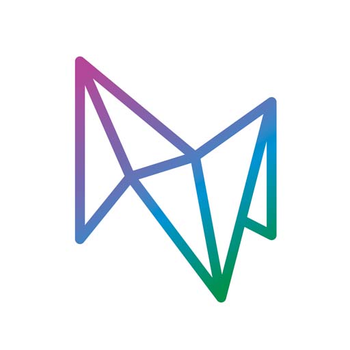 Angular logo with a colorful gradient for Madden Media